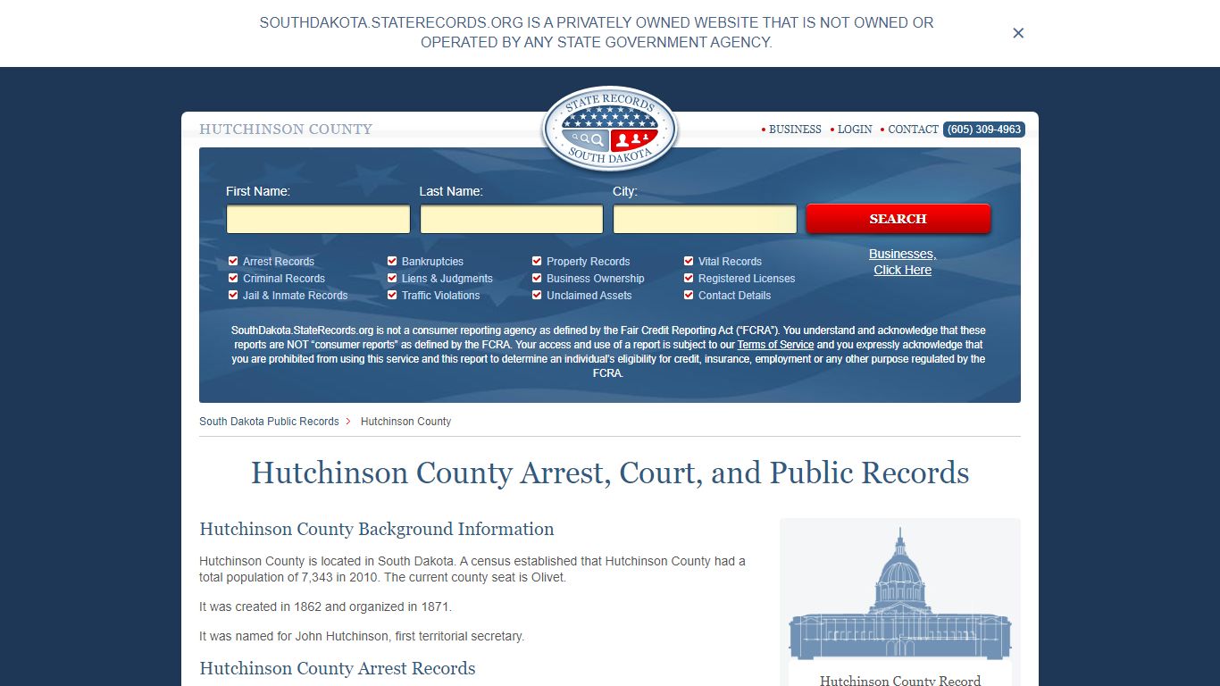 Hutchinson County Arrest, Court, and Public Records